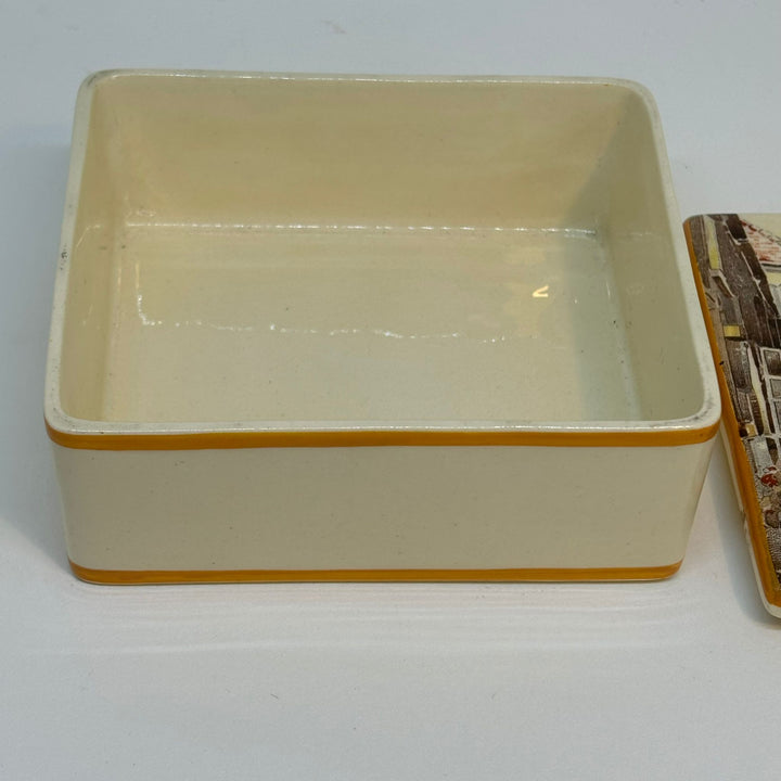 NEW HALL HANLEY Staffordshire The Crown TRINKET BOX 1950s Old London