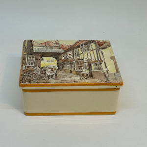 NEW HALL HANLEY Staffordshire The Crown TRINKET BOX 1950s Old London