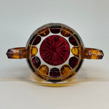 Load image into Gallery viewer, Vintage Amber Ruby Brown GLASS BOWL with Handles Art Deco Style