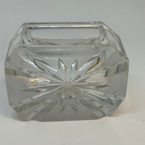 Vintage Rectangular Moulded Glass SALT CELLAR Art Deco Style