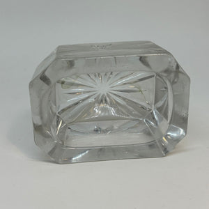 Vintage Rectangular Moulded Glass SALT CELLAR Art Deco Style