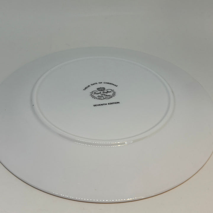 ROYAL GRAFTON Twelve Days of Christmas Plate, Seven Swans A’Swanning