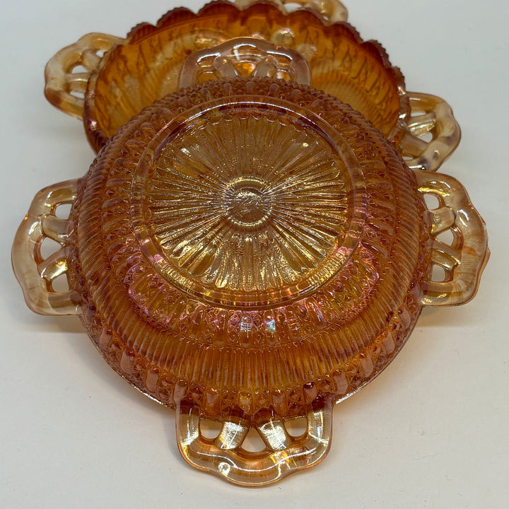 2 x Sowerby Carnival Glass Dessert Bowls