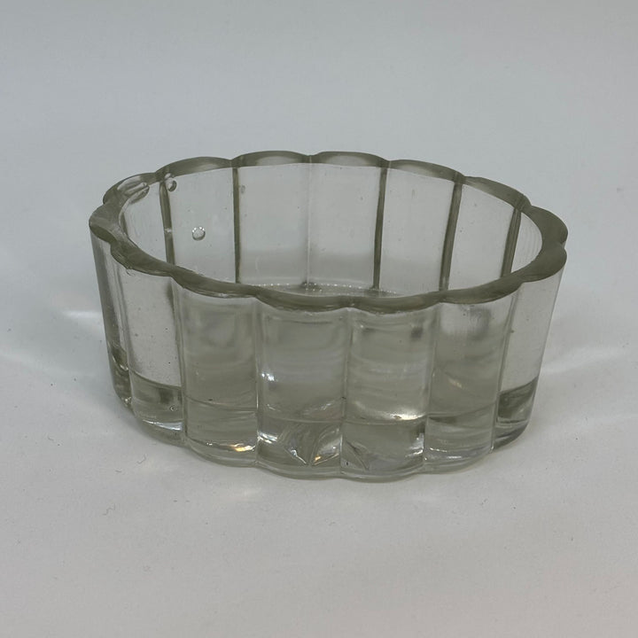 Vintage Scalloped Edges Pressed Glass Oval Salter