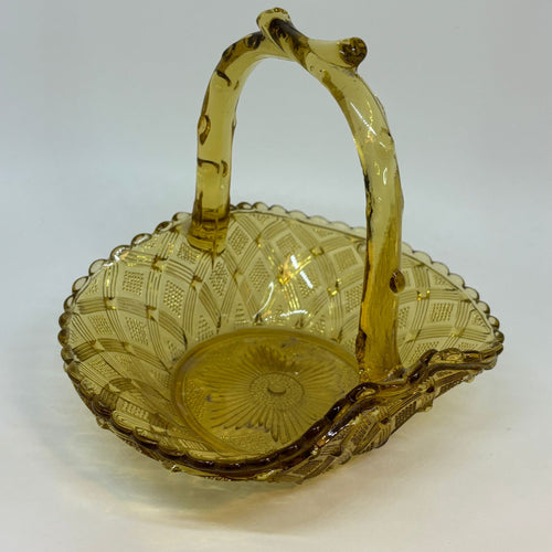 Small Brown Moulded Glass Fruit Bowl/Trinket Dish