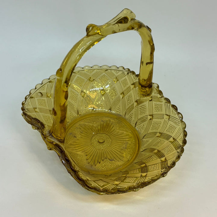 Small Brown Moulded Glass Fruit Bowl/Trinket Dish