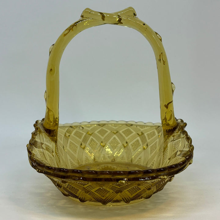 Small Brown Moulded Glass Fruit Bowl/Trinket Dish