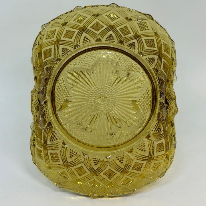 Small Brown Moulded Glass Fruit Bowl/Trinket Dish