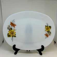 Load image into Gallery viewer, Vintage Oval White Floral Pyrex Translucent Glass JAJ Serving Platter 12" x 9"
