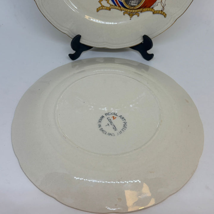 2 x Vintage Tea Plates Queen Elizabeth II Coronation 1953