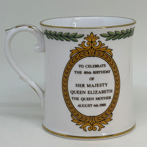 Vintage SPODE Queen Mother 80th Birthday Mug 1980