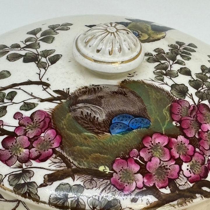 Antique Small Ceramic LIDDED SERVING DISH 1884 5"