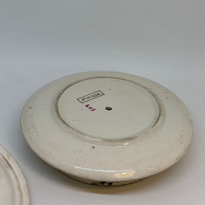 Antique Small Ceramic LIDDED SERVING DISH 1884 5"