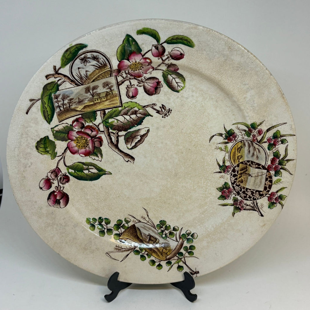 Antique Agriculture Themed Blossom Plate