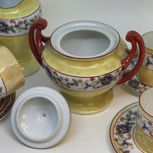 Vintage Japanese Eggshell Lustre Ware China TEA SET