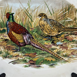 Vintage Oval Pheasant Themed Serving Platter Liverpool Road Pottery 12"