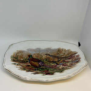 Vintage Oval Pheasant Themed Serving Platter Liverpool Road Pottery 11.75"