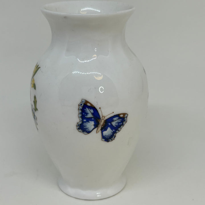 Vintage Collectable Aynsley Rose & Violet BUD VASE Round Shape