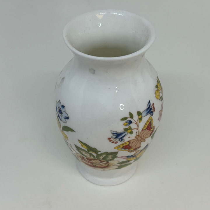 Vintage Collectable Aynsley Rose & Violet BUD VASE Round Shape