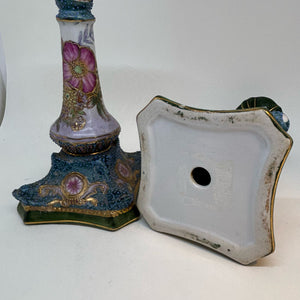 Pair of Vintage Moriage Candlesticks/Candle Holders
