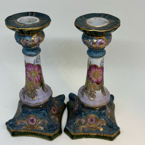Pair of Vintage Moriage Candlesticks/Candle Holders