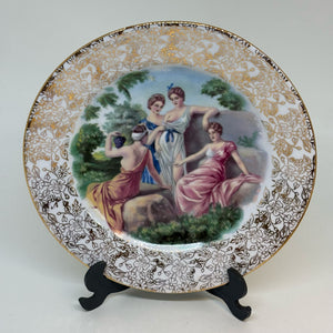 AYNSLEY 22kt Gold Filigree Teacup, Saucer and Tea Plate Trio