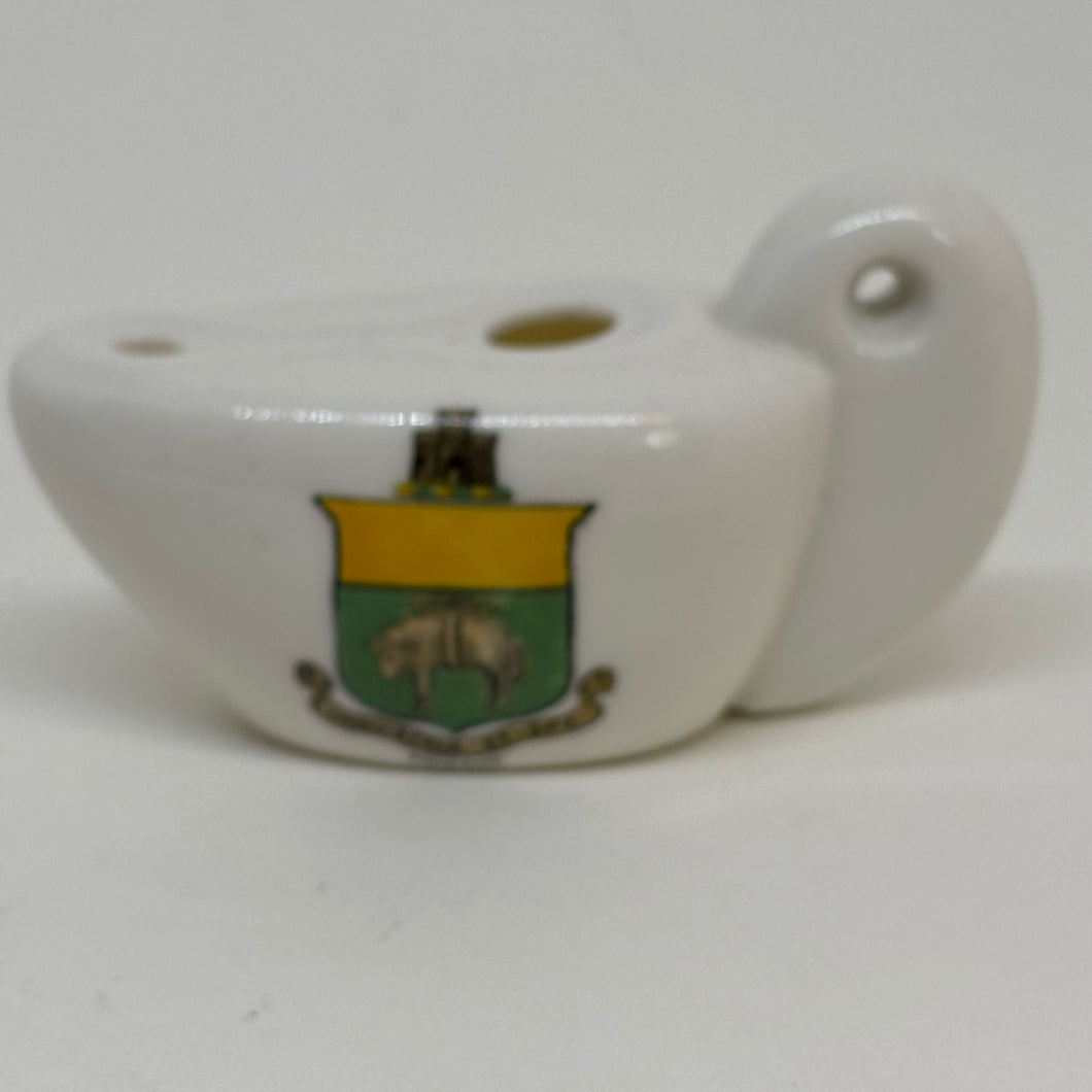 WH Goss CRESTED WARE MINI LAMP Souvenir of SKIPTON