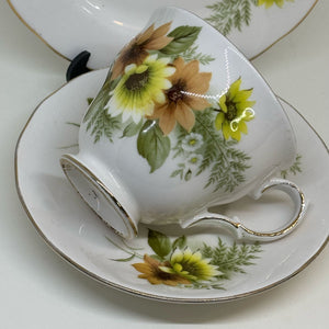 ROYAL VALE Vintage Bone China TEA CUP SET TRIO, Pattern #8622