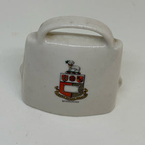 WH Goss CRESTED WARE COW BELL Souvenir of GODALMING