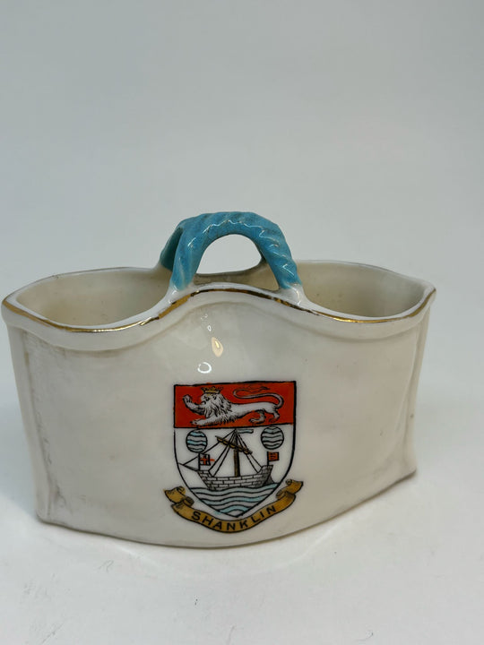 WH Goss CRESTED WARE MINIATURE BAG Souvenir of SHAKLIN