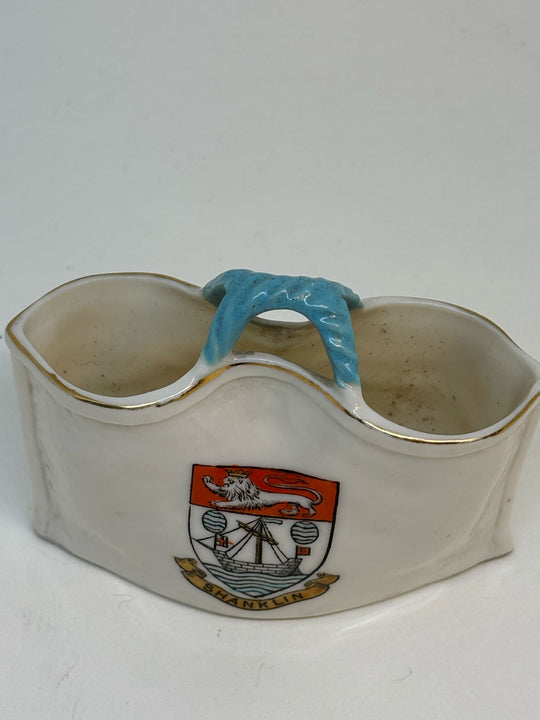 WH Goss CRESTED WARE MINIATURE BAG Souvenir of SHAKLIN