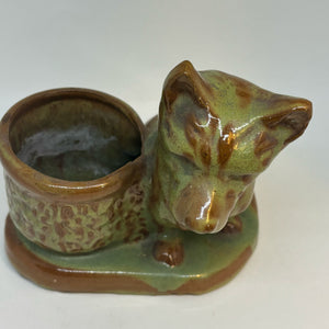 Vintage Dog Studio Pottery Stoneware Cachepot/Vase BR BURTON