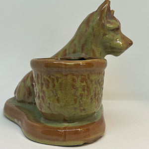 Vintage Dog Studio Pottery Stoneware Cachepot/Vase BR BURTON
