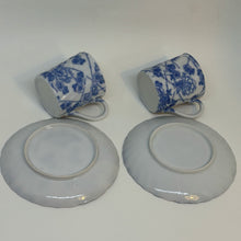 Load image into Gallery viewer, 2 x Vintage Japanese or Chinese Coffee Cups &amp; Saucers Eggshell China