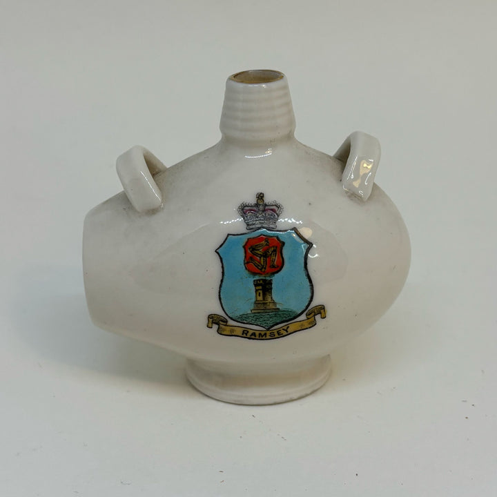 Vintage WH Goss Crested Ware FLEMISH BOTTLE Souvenir of RAMSEY