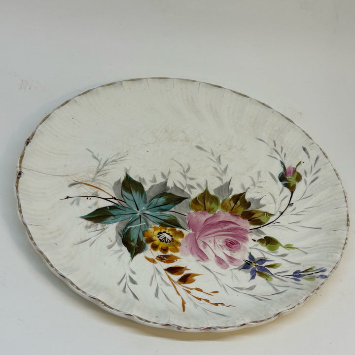 Vintage Hand Painted Rose Motif Decorative Plate
