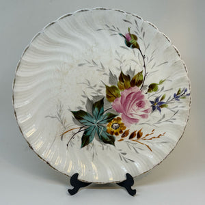 Vintage Hand Painted Rose Motif Decorative Plate