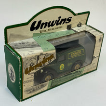 Load image into Gallery viewer, Vintage Unwins Wine Merchants Delivery Van Diecast Model