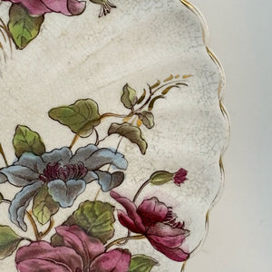 Antique Floral TUNSTALL Scalloped Plate