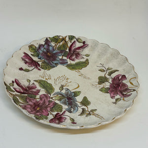 Antique Floral TUNSTALL Scalloped Plate