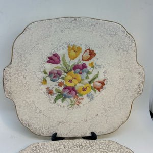 2 x Vintage H&K Tunstall Cake Serving Plates 9”