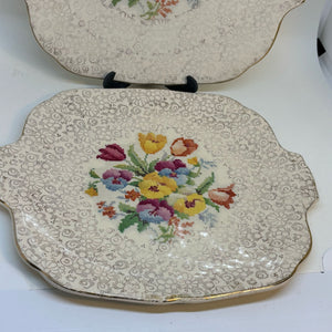 2 x Vintage H&K Tunstall Cake Serving Plates 9”