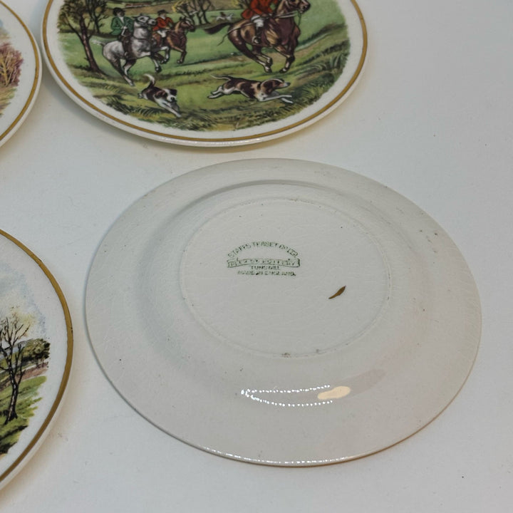 Staffordshire Tea Set Co. Vintage Hunting Miniature Display Plates