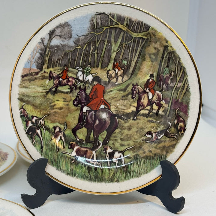 Staffordshire Tea Set Co. Vintage Hunting Miniature Display Plates