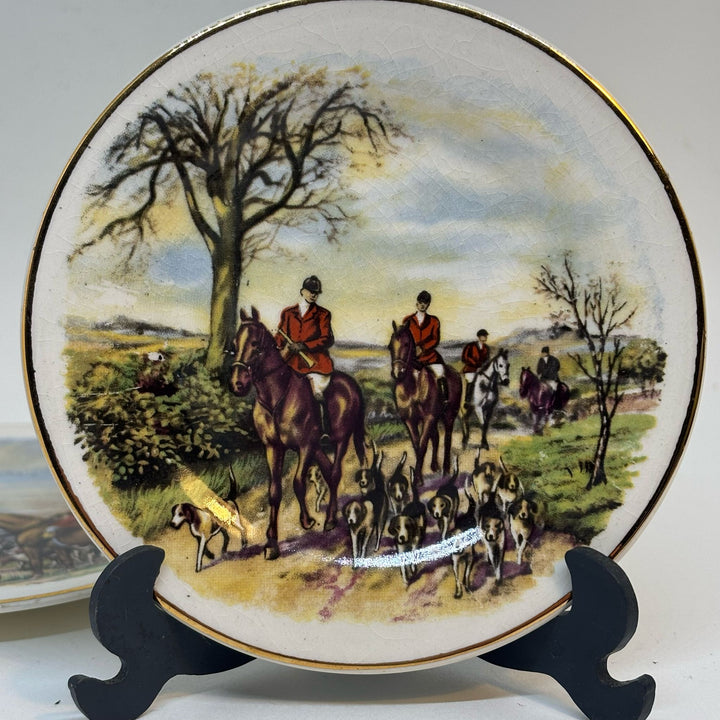 Staffordshire Tea Set Co. Vintage Hunting Miniature Display Plates