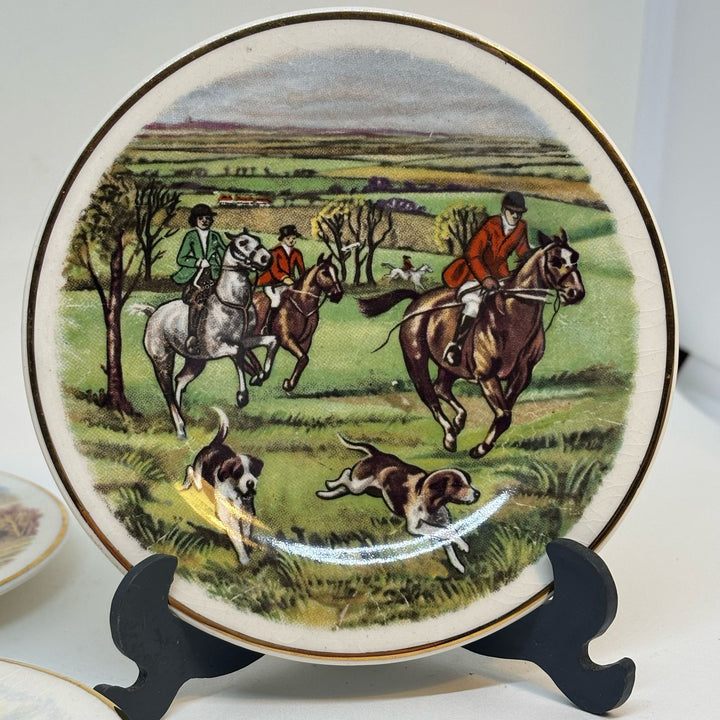 Staffordshire Tea Set Co. Vintage Hunting Miniature Display Plates