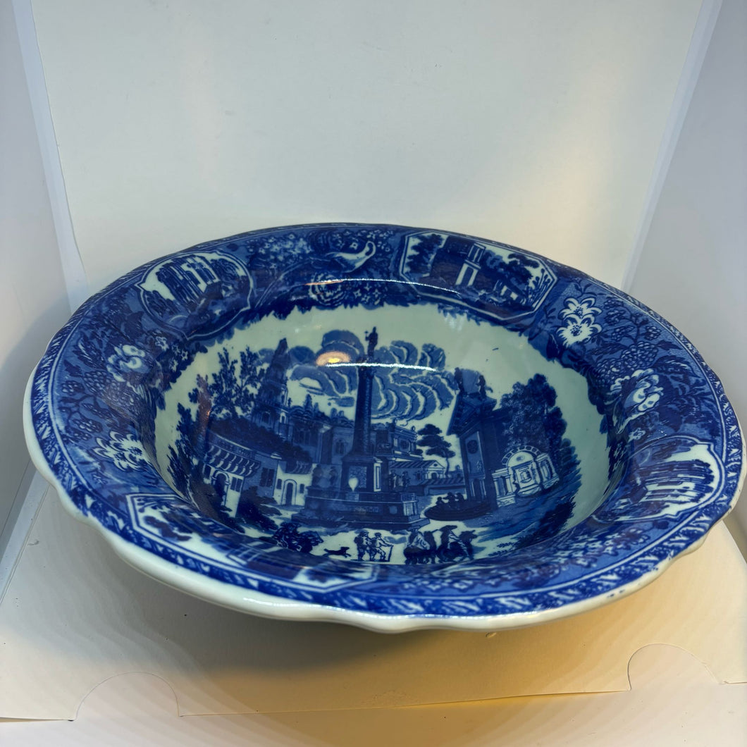 Vintage Victoria Ware Reproduction Blue Flow Washing Bowl