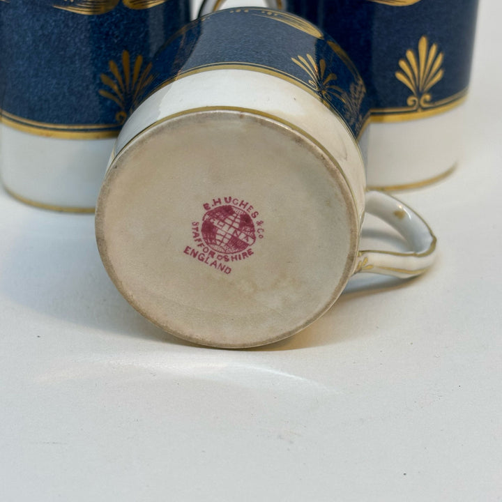 3 x Vintage E Hughes & Co. Coffee Cups