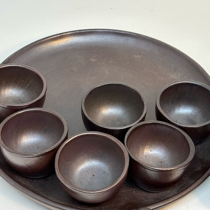 Vintage Sandstone Calvados Morin Souvenir Serving Set