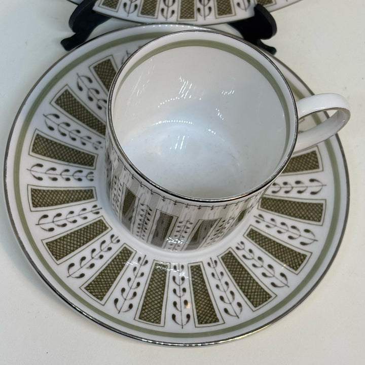 Wedgwood Susie Cooper Persia Design Coffee Cup Trio